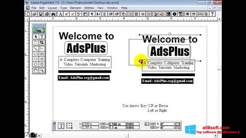 Skärmdump Adobe PageMaker för Windows 8