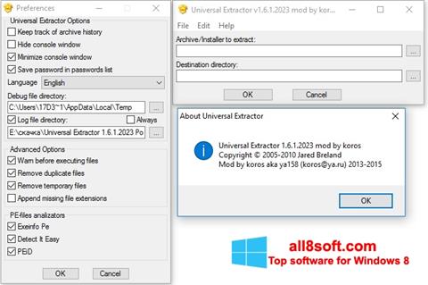 Skärmdump Universal Extractor för Windows 8