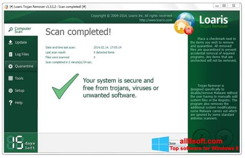 Skärmdump Loaris Trojan Remover för Windows 8