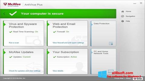 Skärmdump McAfee AntiVirus Plus för Windows 8