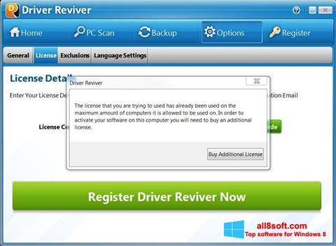Skärmdump Driver Reviver för Windows 8