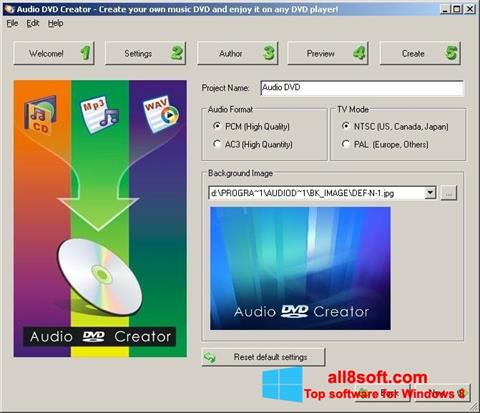 Skärmdump Audio DVD Creator för Windows 8