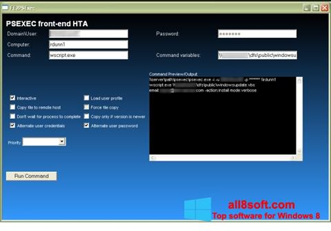 Skärmdump PsExec för Windows 8