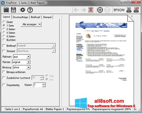 Skärmdump FinePrint för Windows 8