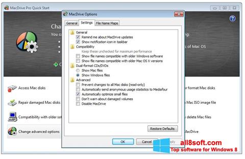 Skärmdump MacDrive för Windows 8
