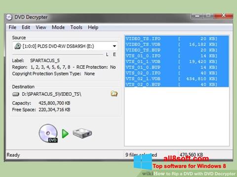 Skärmdump DVD Decrypter för Windows 8