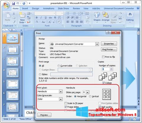 Skärmdump Microsoft PowerPoint för Windows 8