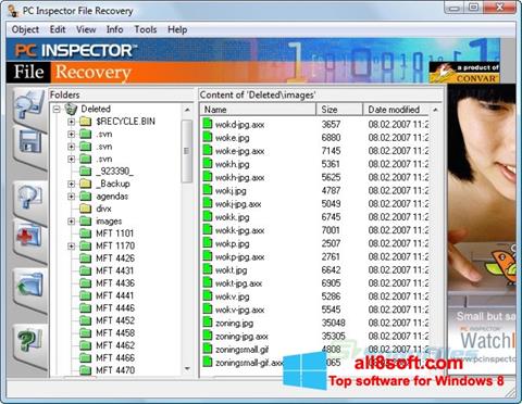 Skärmdump PC Inspector File Recovery för Windows 8