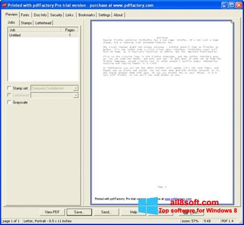 Skärmdump pdfFactory Pro för Windows 8