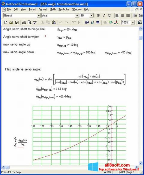 Skärmdump MathCAD för Windows 8