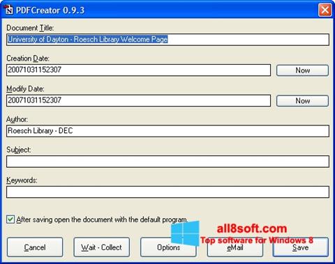 Skärmdump PDFCreator för Windows 8