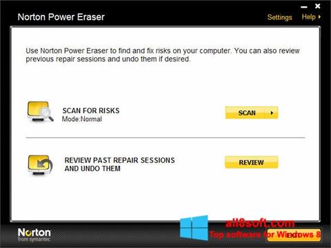 Skärmdump Norton Power Eraser för Windows 8