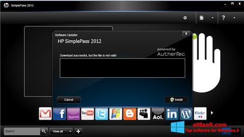 Skärmdump HP SimplePass för Windows 8