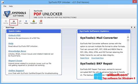 Skärmdump PDF Unlocker för Windows 8