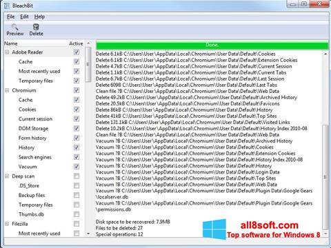 Skärmdump BleachBit för Windows 8