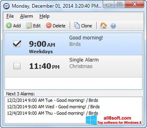 Skärmdump Free Alarm Clock för Windows 8