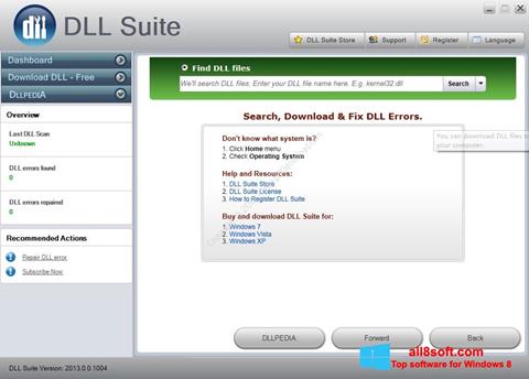 Skärmdump DLL Suite för Windows 8