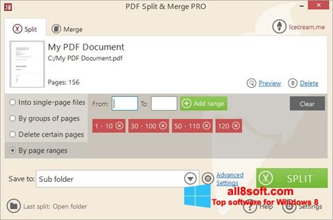 Skärmdump PDF Split and Merge för Windows 8