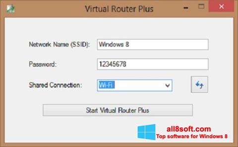 Skärmdump Virtual Router Plus för Windows 8