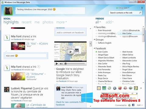 Skärmdump Windows Live Messenger för Windows 8