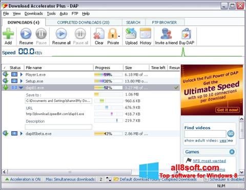 Skärmdump Download Accelerator Plus för Windows 8