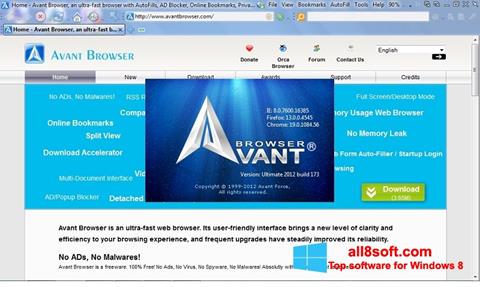 Skärmdump Avant Browser för Windows 8