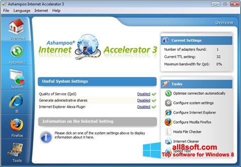 Skärmdump Ashampoo Internet Accelerator för Windows 8