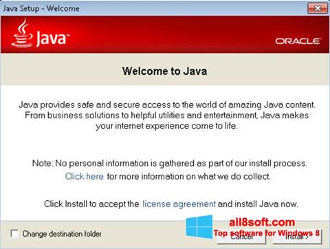 Skärmdump Java Runtime Environment för Windows 8