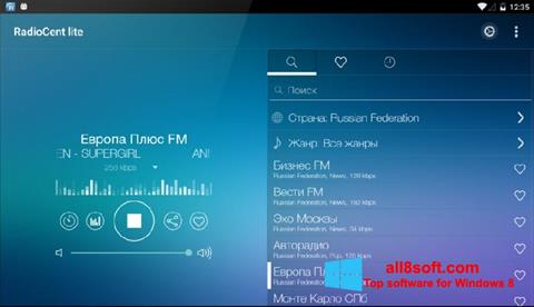 Skärmdump Radiocent för Windows 8