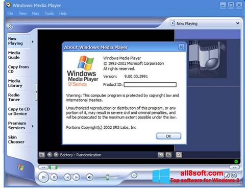 Skärmdump Windows Media Player för Windows 8