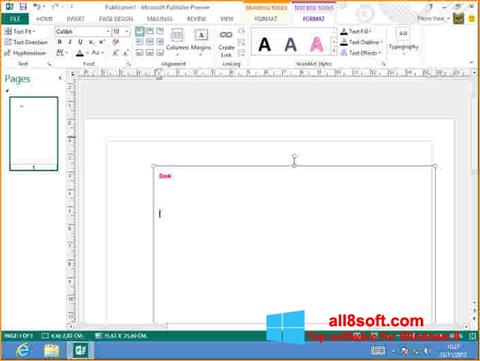 Skärmdump Microsoft Publisher för Windows 8