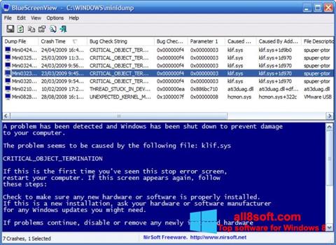 Skärmdump BlueScreenView för Windows 8