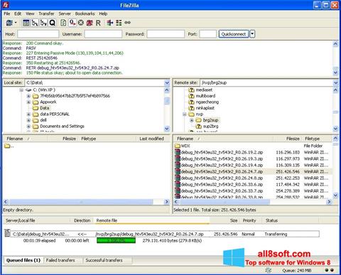 Skärmdump FileZilla Server för Windows 8