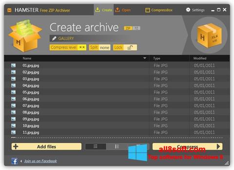 Skärmdump Hamster Free ZIP Archiver för Windows 8