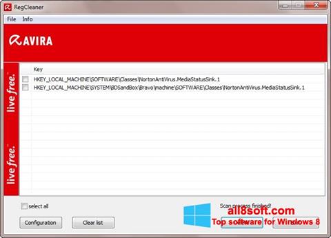 Skärmdump Avira Registry Cleaner för Windows 8