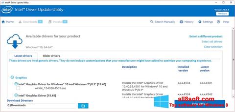 Skärmdump Intel Driver Update Utility för Windows 8