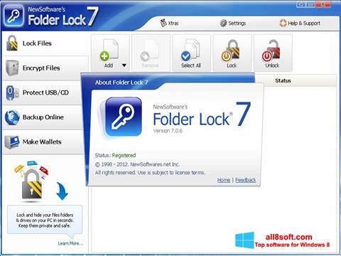 Skärmdump Folder Lock för Windows 8