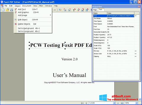 Skärmdump Foxit PDF Editor för Windows 8